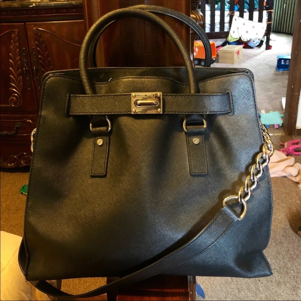 BLACK MICHAEL KORS HAMILTON PURSE
